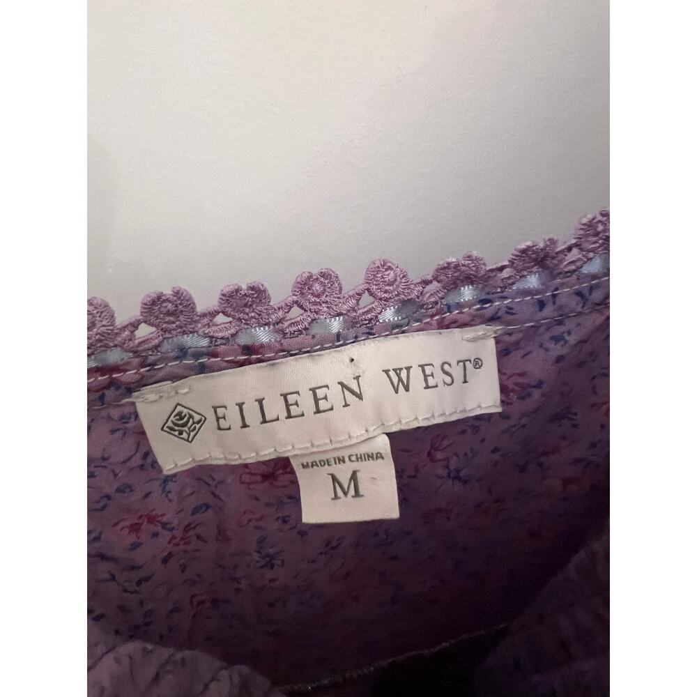 Eileen West Purple Ditsy Floral Pintuck Ballet Nightgown M prairie Victorian - Picture 3 of 9